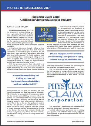 Podiatry Management Magazing - Profiles In Excellence